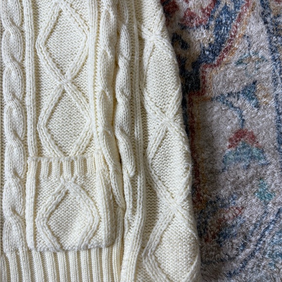 Vintage 80s Cable Knit Cardigan Sweater Medium - Picture 5 of 7